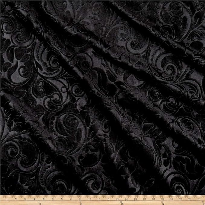 Brocade Scroll Velvet Fabric 