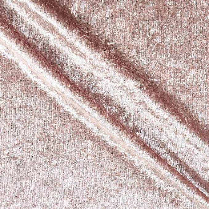 Blush Shiny Crushed Velvet Fabric - Fabrics Star