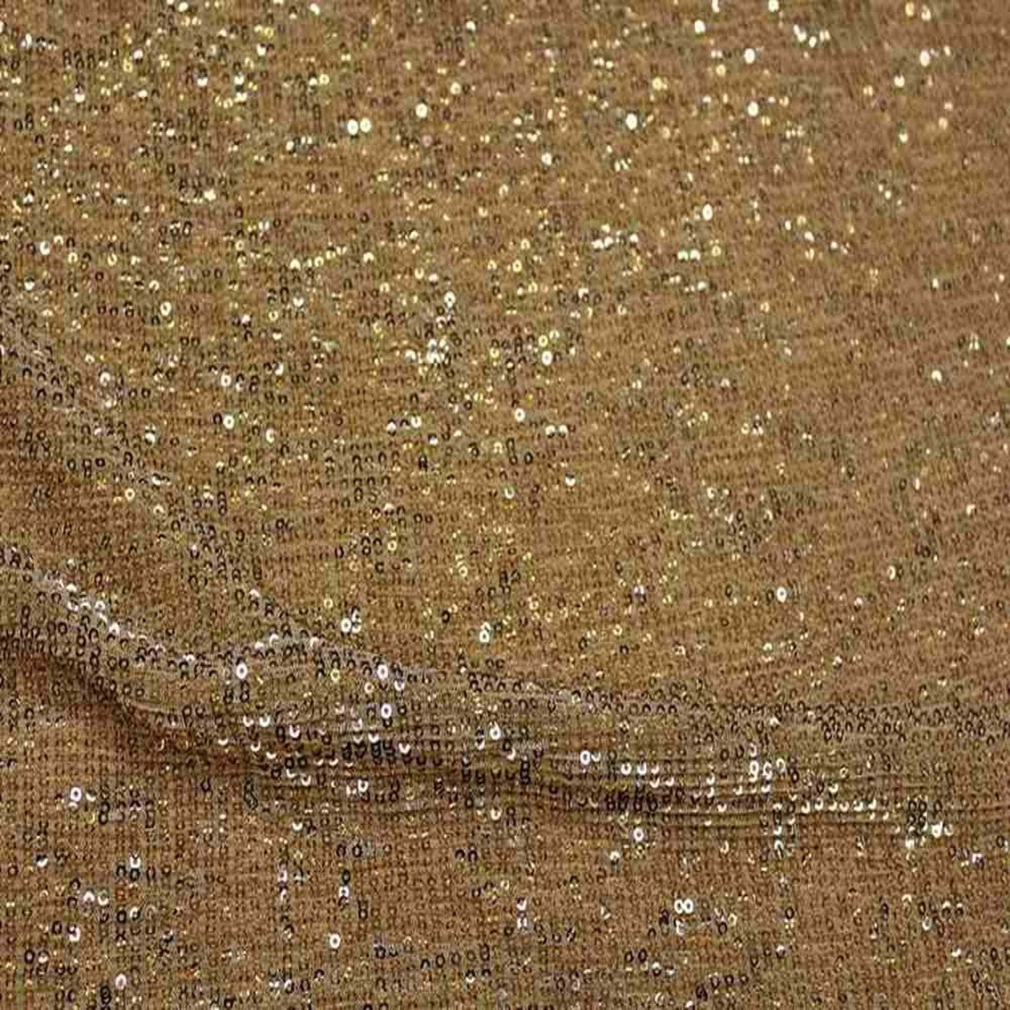 Gold COCKTAIL Sequin Fabric on Mesh Material Fabric - Fabrics Star
