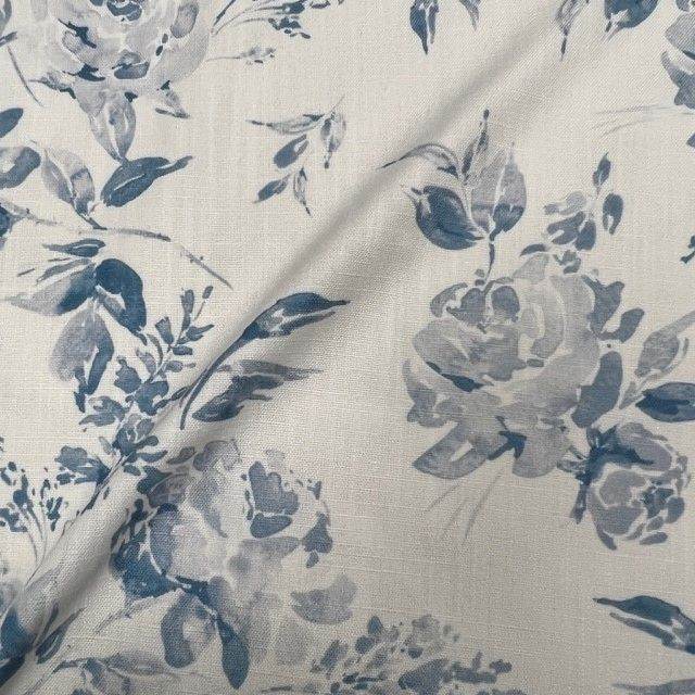 Dover Floral Digital Print Fabric - Linen Look - 115 Inch. in Width, | Home Decor - Fabrics Star