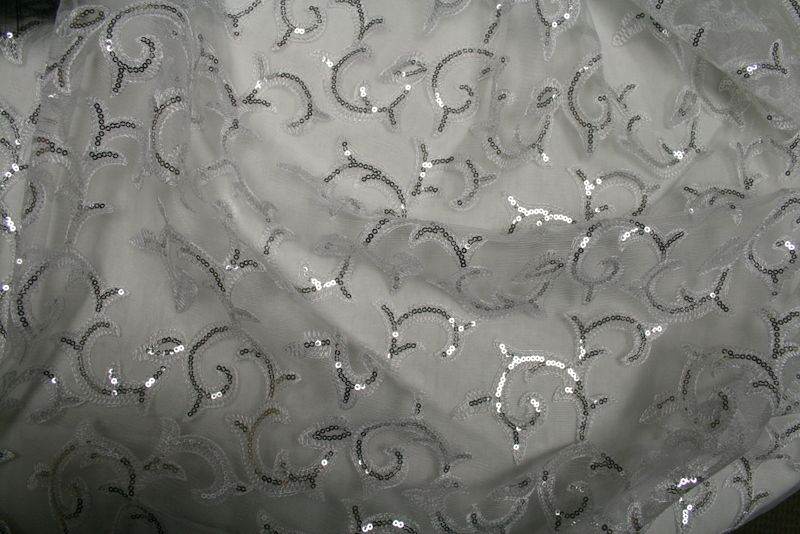 GISELLE Embroidered Sheer Fabric, 58 Inch. in Width - Fabrics Star