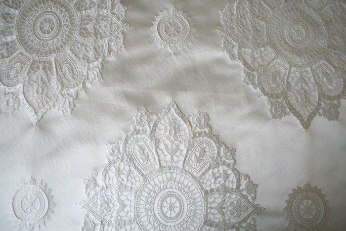 snow-white LAURIER Fabric. 58 Inch in Width Fabric - Fabrics Star