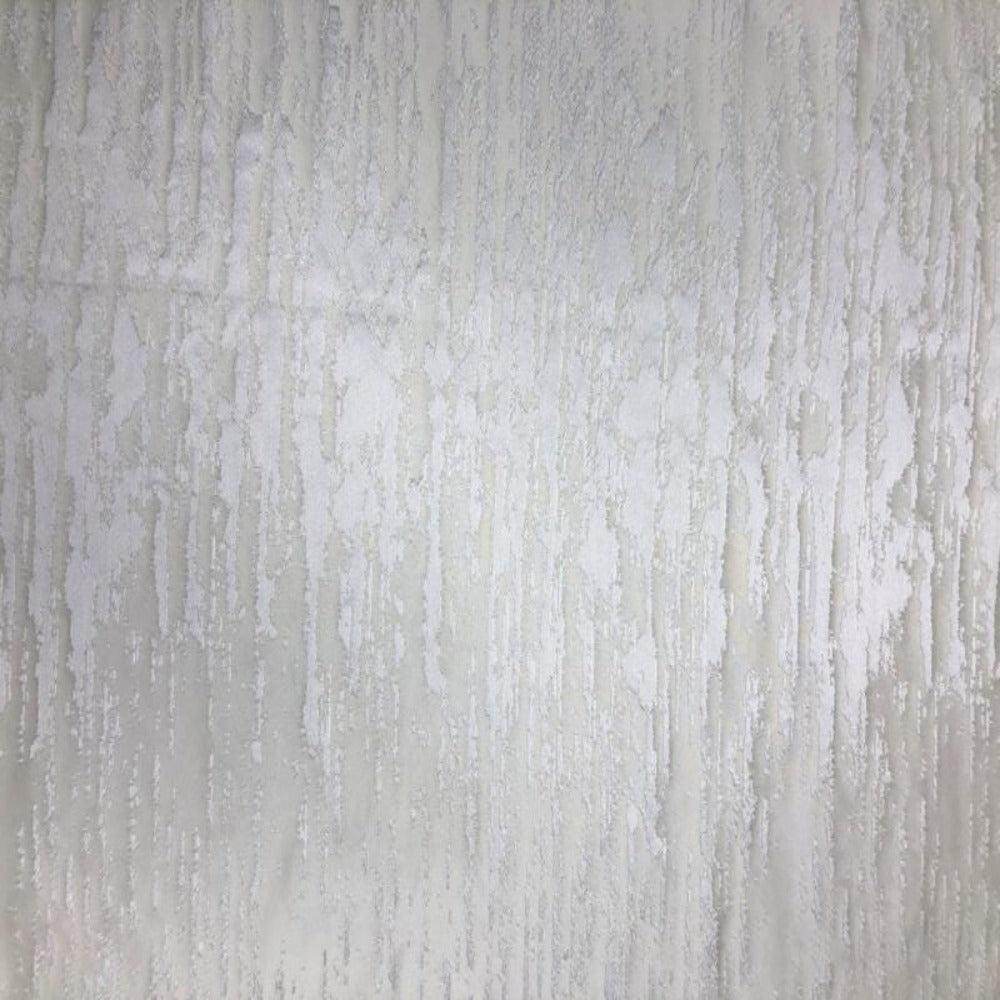 White Lanora Jacquard Fabric - Fabrics Star