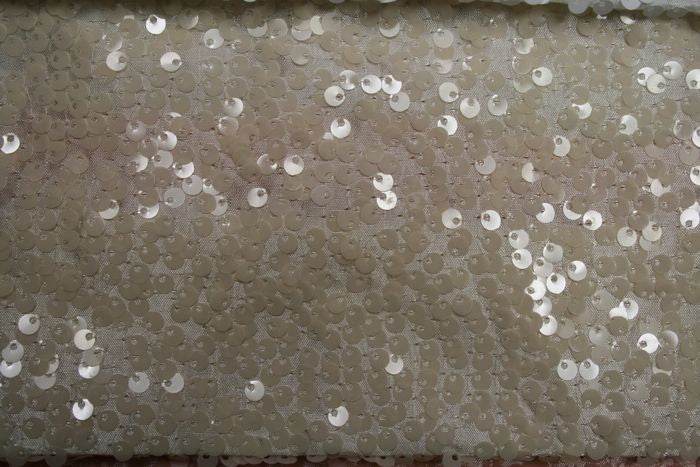 ivory Milton Taffeta Sequin Fabric - Fabrics Star