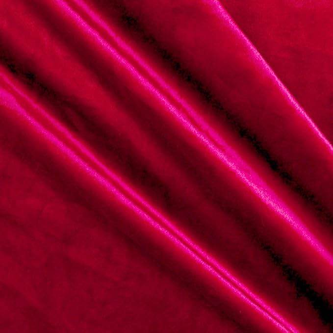 Cherry Red Shiny Velvet Fabric - Fabrics Star