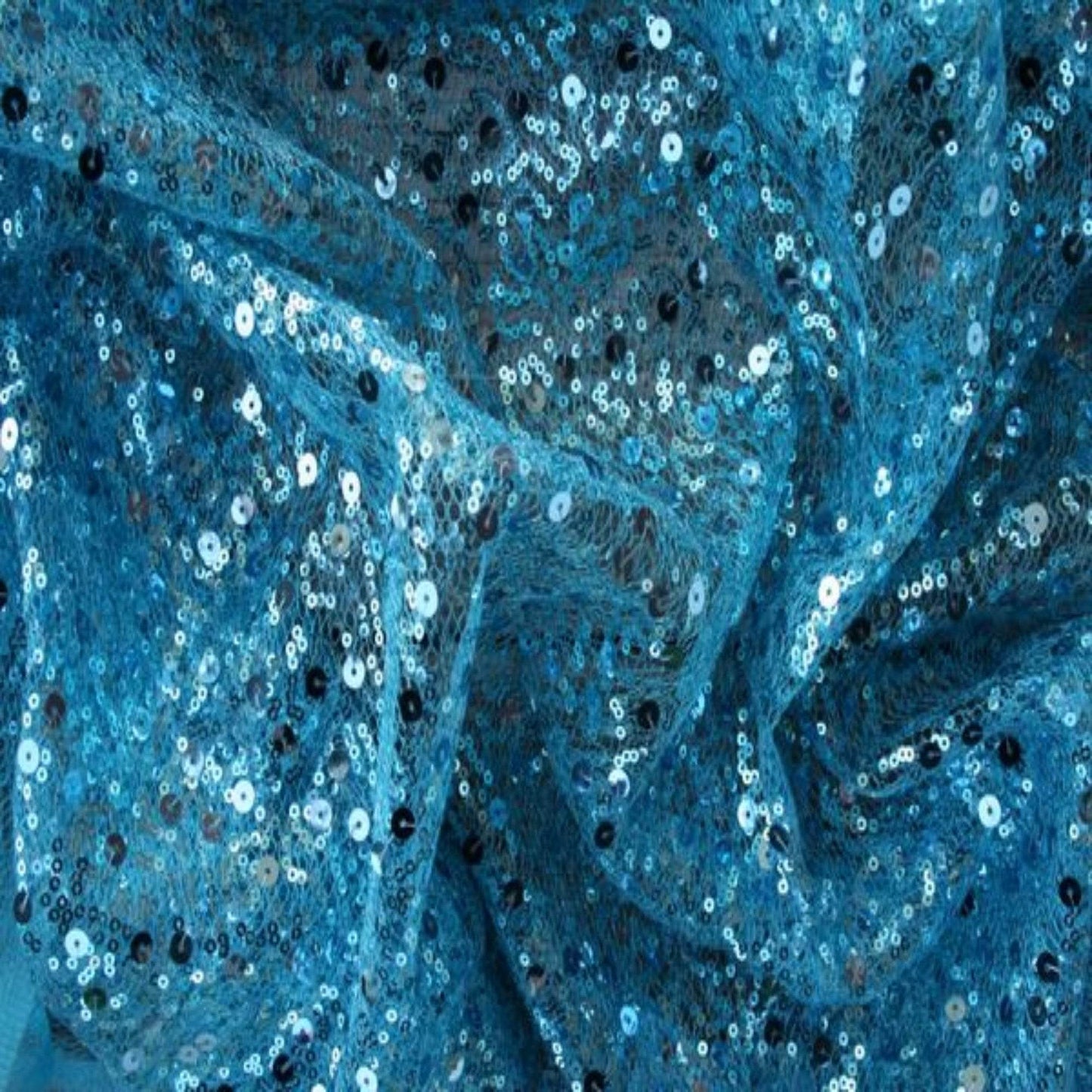 SPRINKLE Two Size Sequin Fabric on Sheer Material ,2- Way Stretch, 52 Inch. In Width, | Home Decor - Fabrics Star