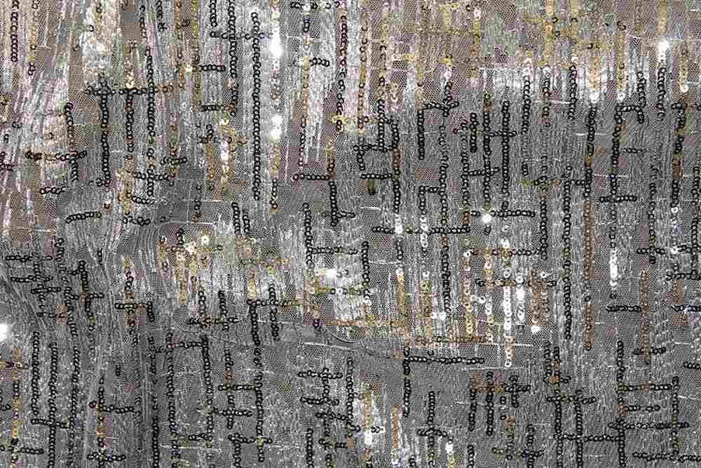 white-silver STANLEY Mesh Sequin Fabric - Fabrics Star