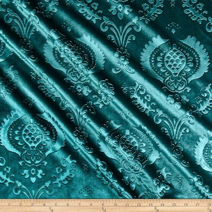 Brocade Damask Velvet Fabric, 58 Inch in Width, Ideal Embossed Material for Home Décor - Fabrics Star