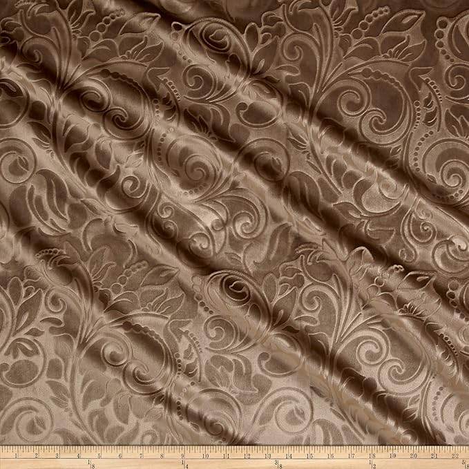Brocade Scroll Velvet Fabric, 58 Inch in Width, Ideal Embossed Material for Home Décor - Fabrics Star