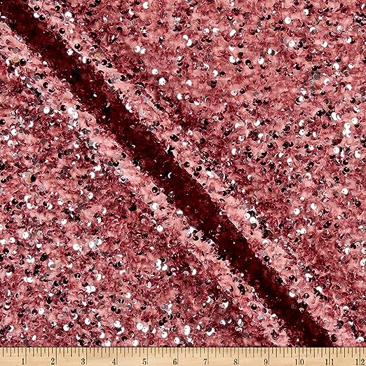 Red All Over Sequins Velvet Fabric. Red Sequin on Stretch Velvet Fabric,  Stretch Sequin Fabric by Yard BEST PRICE 