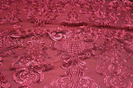 AINSLEY Embroidered Sheer Sequin Fabric, 54 Inch. in Width - Fabrics Star