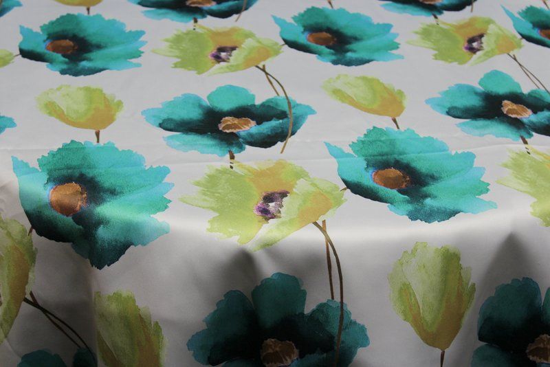 ANTHIUM - Floral Digital Print Satin Fabric - Cotton Hand - 58 Inch. in Width, | Home Decor