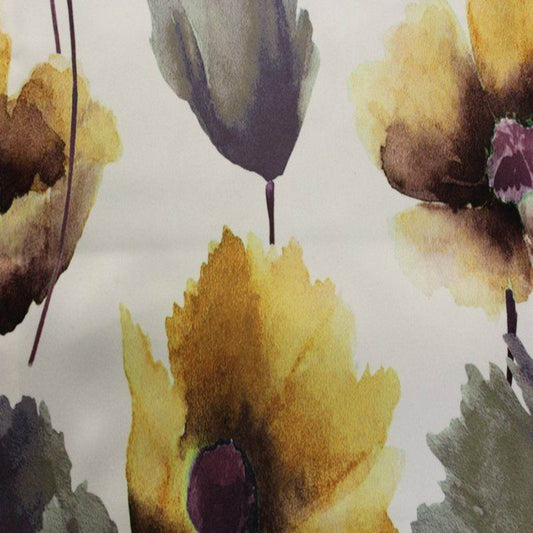 Sunflower ANTHIUM - Floral Digital Print Satin Fabric - Cotton Hand - 58 Inch. in Width Fabric - Fabrics Star