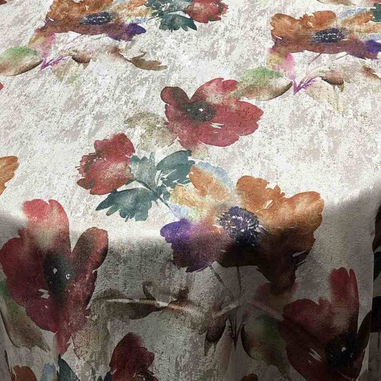 ASTER Floral Digital Print Metallic Fabric - Cotton Hand - 58 Inch. in Width, | Home Decor