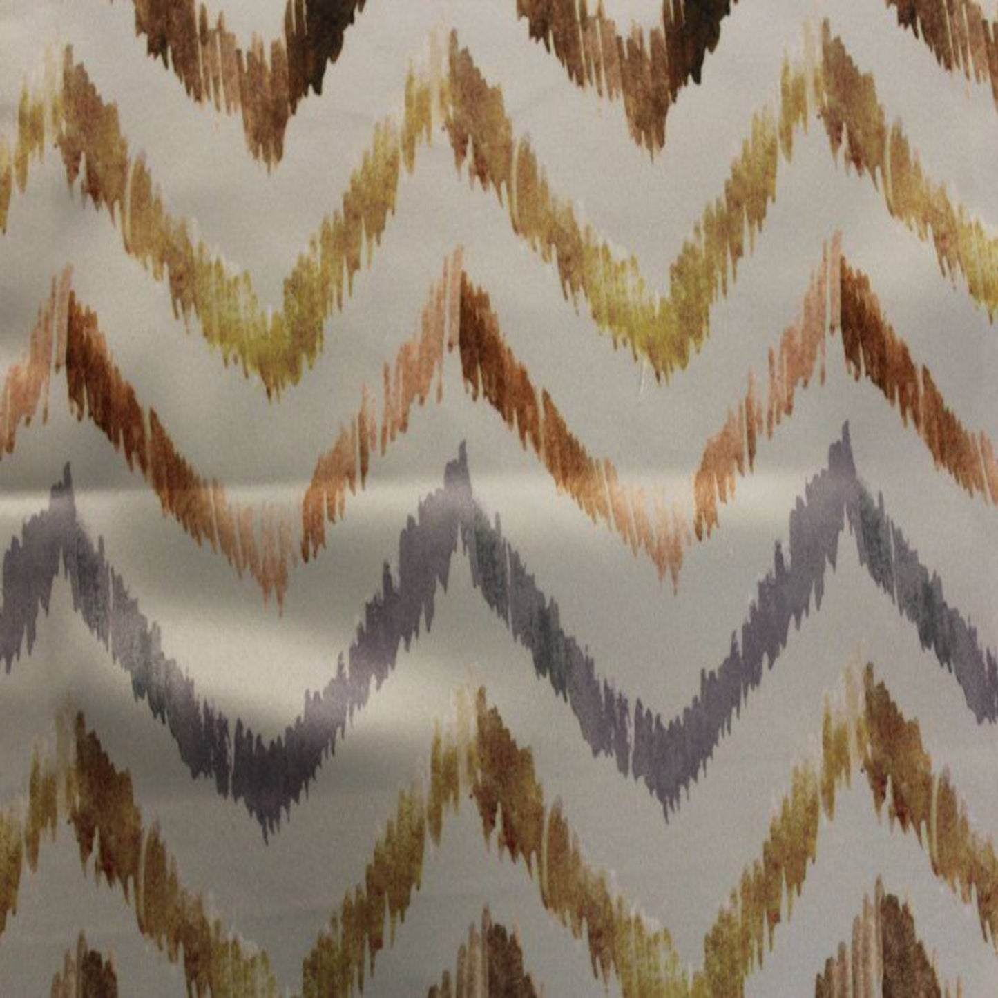 ATRIUM - Zigzag  Digital Print Satin Fabric - Cotton Hand - 58 Inch. in Width, | Home Decor