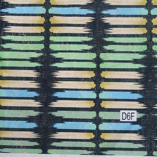 Green/Black AURURA Rectangular Blocks Digital Print Metallic Fabric - Cotton Hand - 58 Inch. in Width Fabric - Fabrics Star