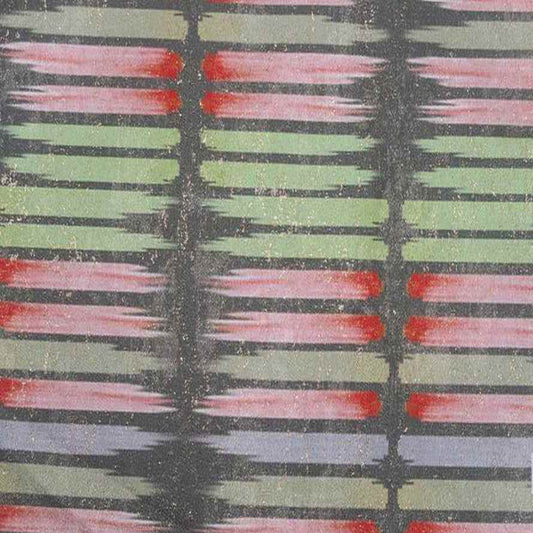 Misty Grey AURURA Rectangular Blocks Digital Print Metallic Fabric - Cotton Hand - 58 Inch. in Width Fabric - Fabrics Star