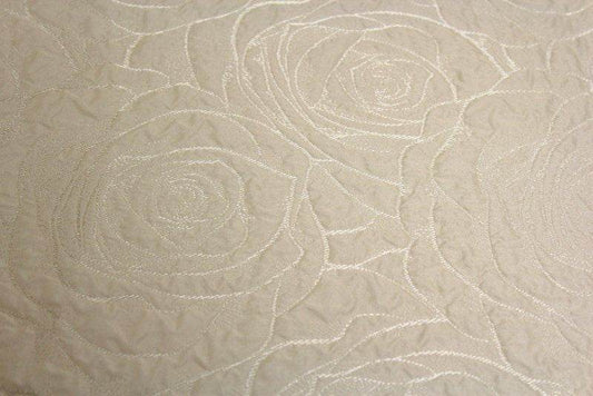 Ivory BARNES Jacquard Quilted Look Fabric - Fabrics Star