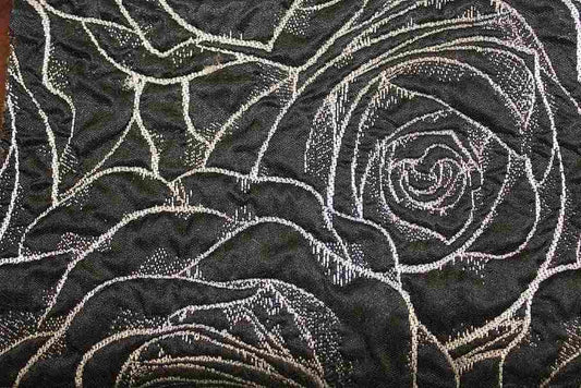 Onyx BARNES Jacquard Quilted Look Fabric - Fabrics Star