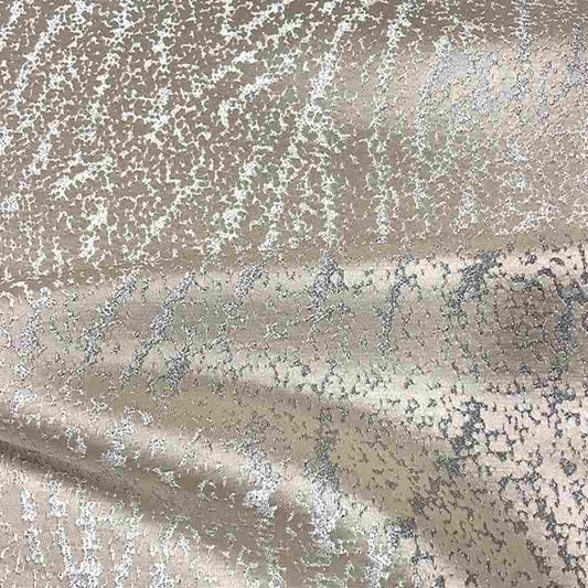 Ivory/Silver Beaconsfield Metallic Embroidery Jacquard Fabric - Fabrics Star