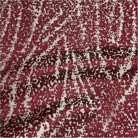 Red Beaconsfield Metallic Embroidery Jacquard Fabric - Fabrics Star