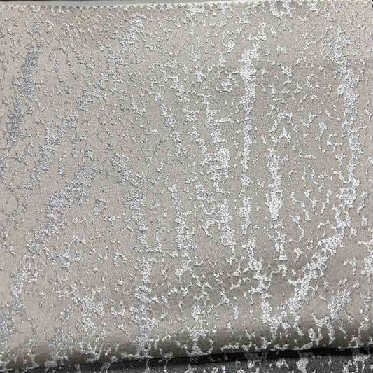 Ivory/Silver Beaconsfield Metallic Embroidery Jacquard Fabric - Fabrics Star