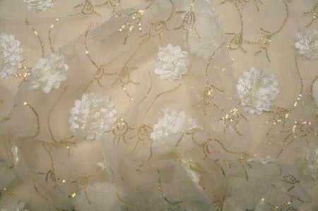 BRIDELY Embroidered Sheer Mesh Fabric, 58 Inch. in Width - Fabrics Star