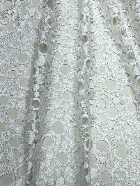 white Bubbles Lace Fabric - Fabrics Star