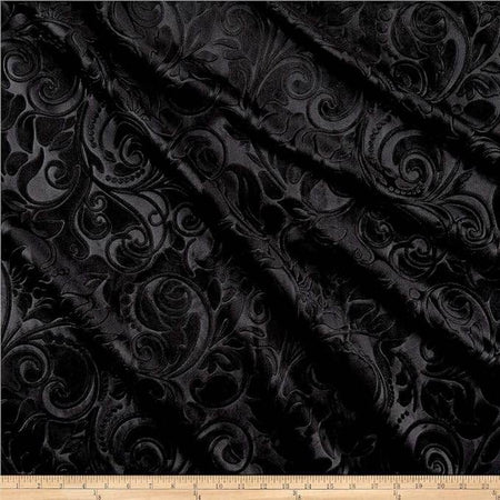 Brocade Scroll Velvet Fabric, 58 Inch in Width, Ideal Embossed Material for Home Décor - Fabrics Star