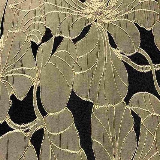 Black Cambridge Floral Jacquard Fabric - Fabrics Star