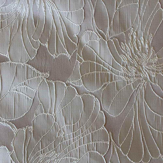Silver Cambridge Floral Jacquard Fabric - Fabrics Star