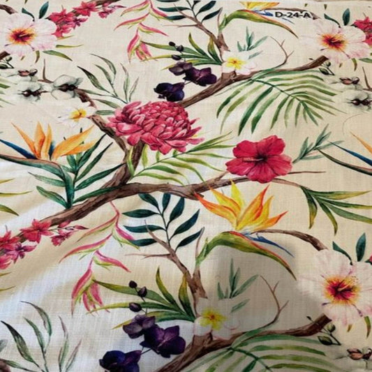 Red CARNATION - Digital Print Fabric - Cotton Hand - 58 Inch. in Width Fabric - Fabrics Star