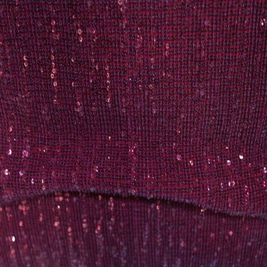 Cranberry COCKTAIL Sequin Fabric on Mesh Material Fabric - Fabrics Star