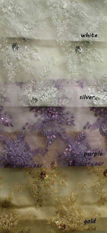 Blossom Glitter Sequin Embroidered Mesh Fabric. Lace Netting Material ideal for Sewing, Dresses, Gowns, Skirts, Veils - Fabrics Star