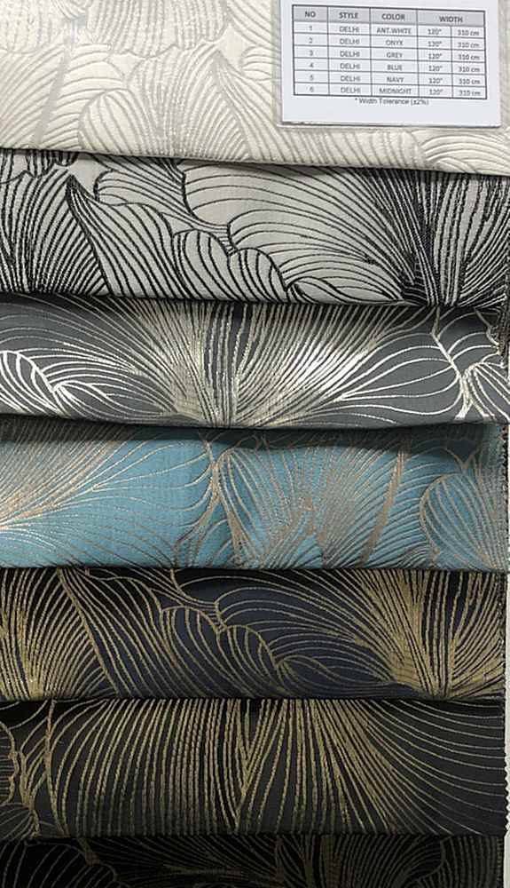 Delhi Metallic Flower Jacquard Fabric - 120 Inch. in Width, | Home Decor - Fabrics Star