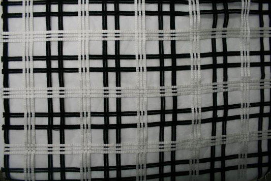 black COUNTRY COTTAGE Embroidered Fabric - Fabrics Star