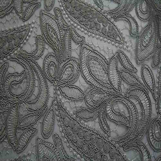 Silver CREATION Glitter Embroidered Mesh Fabric. Lace Netting Material 52 Inch in Width Fabric - Fabrics Star