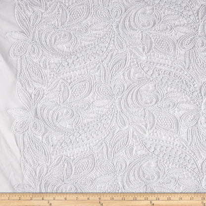 CREATION Glitter Embroidered Mesh Fabric. Lace Netting Material