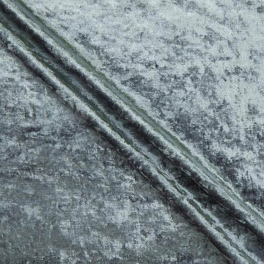 Charcoal Shiny Crushed Velvet Fabric - Fabrics Star