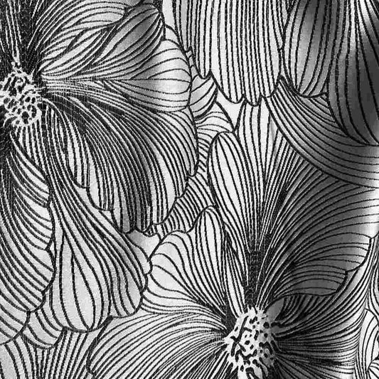 Onyx Delhi Metallic Flower Jacquard Fabric - 120 Inch. in Width Fabric - Fabrics Star