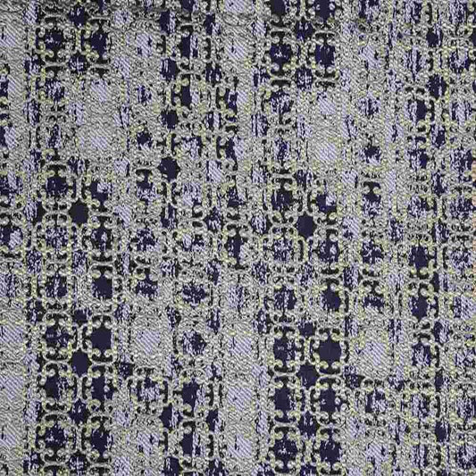Gold/Navy Denver Jacquard Fabric - Fabrics Star