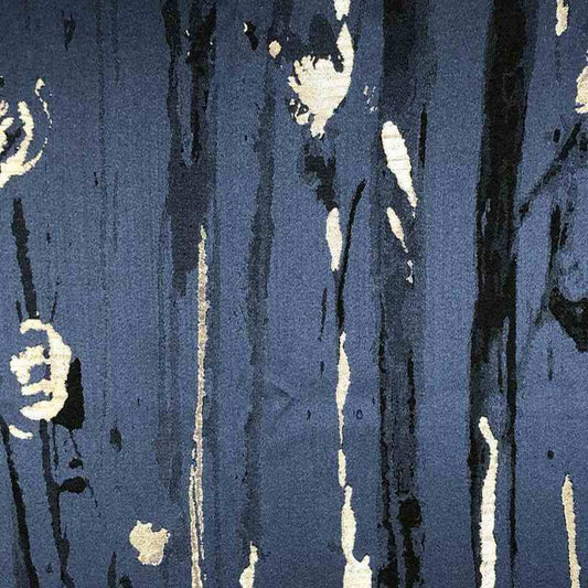 navy-1 Des Arts Jacquard Fabric - Fabrics Star