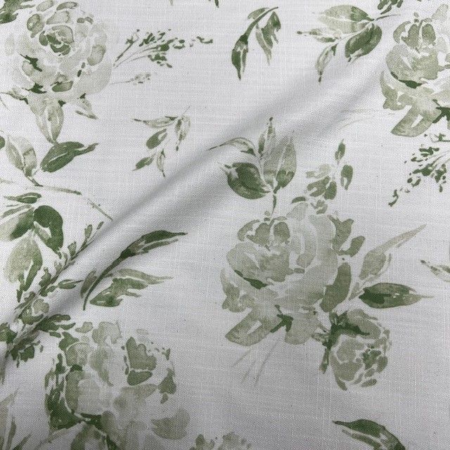 Dover Floral Digital Print Fabric - Linen Look - 115 Inch. in Width, | Home Decor