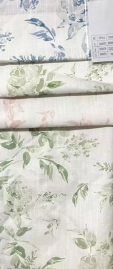 Dover Floral Digital Print Fabric - Linen Look - 115 Inch. in Width, | Home Decor