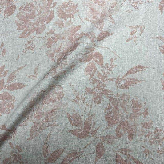 Pink Dover Floral Digital Print Fabric - Linen Look - 115 Inch. in Width Fabric - Fabrics Star