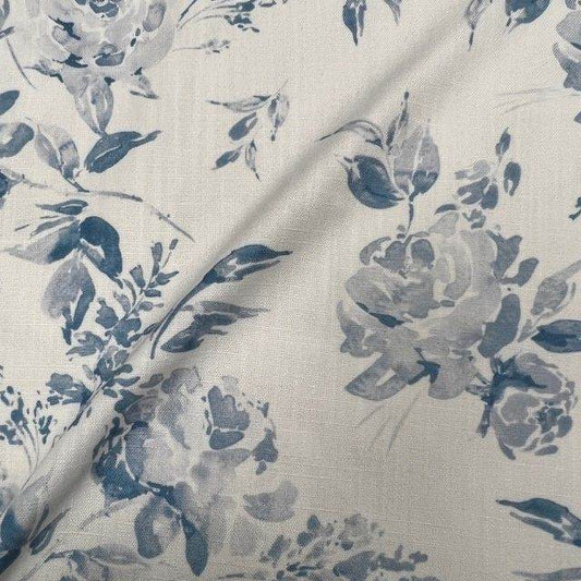 Wedgewood Dover Floral Digital Print Fabric - Linen Look - 115 Inch. in Width Fabric - Fabrics Star