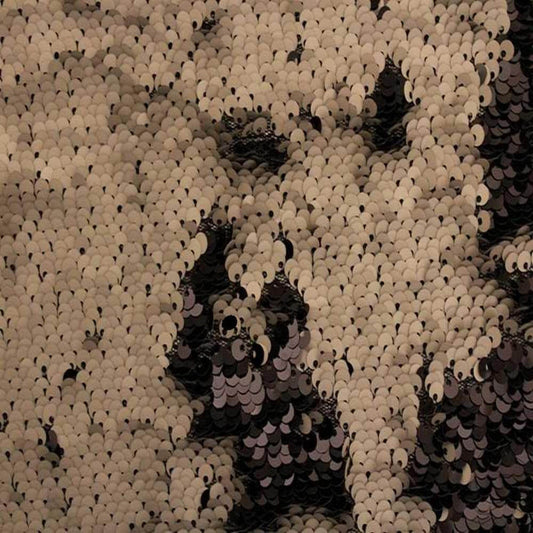 Black/Gold Color Changing Sensory Wall Reversible Sequin Fabric - Fabrics Star