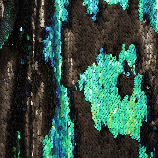 Emerald Color Changing Sensory Wall Reversible Sequin Fabric - Fabrics Star