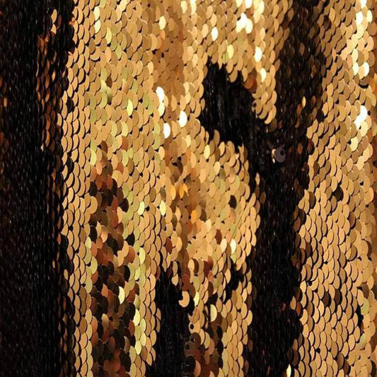 White/Gold Color Changing Sensory Wall Reversible Sequin Fabric - Fabrics Star
