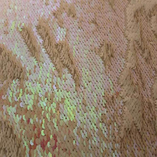 Pink/White Color Changing Sensory Wall Reversible Sequin Fabric - Fabrics Star